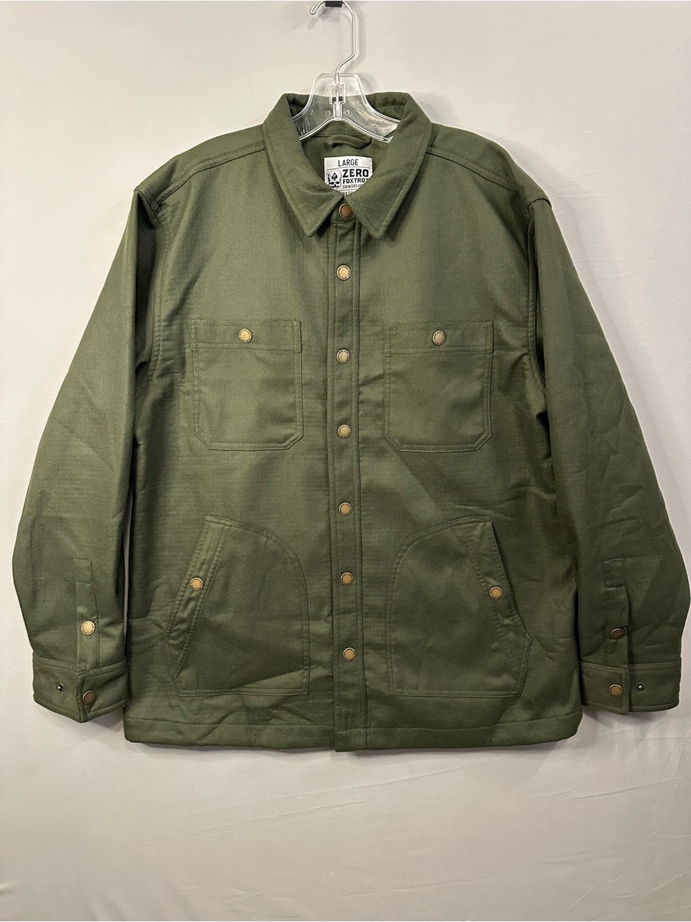 Zero Foxtrot Olive Flannel Shacket Shirt Jacket